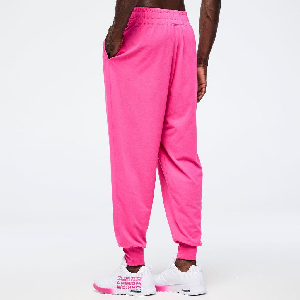 Eastern Flavor Knit Drop Crotch Joggers - Back to the Fuchsia Z1B000710