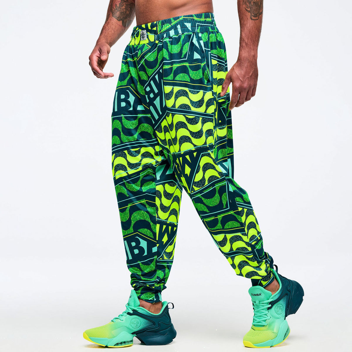 Latin Movement Knit Drop Crotch Joggers - Teal/Green Z1B000738