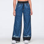 Latin Movement Combo Denim Sweatpants - Bold Black Z1B000743