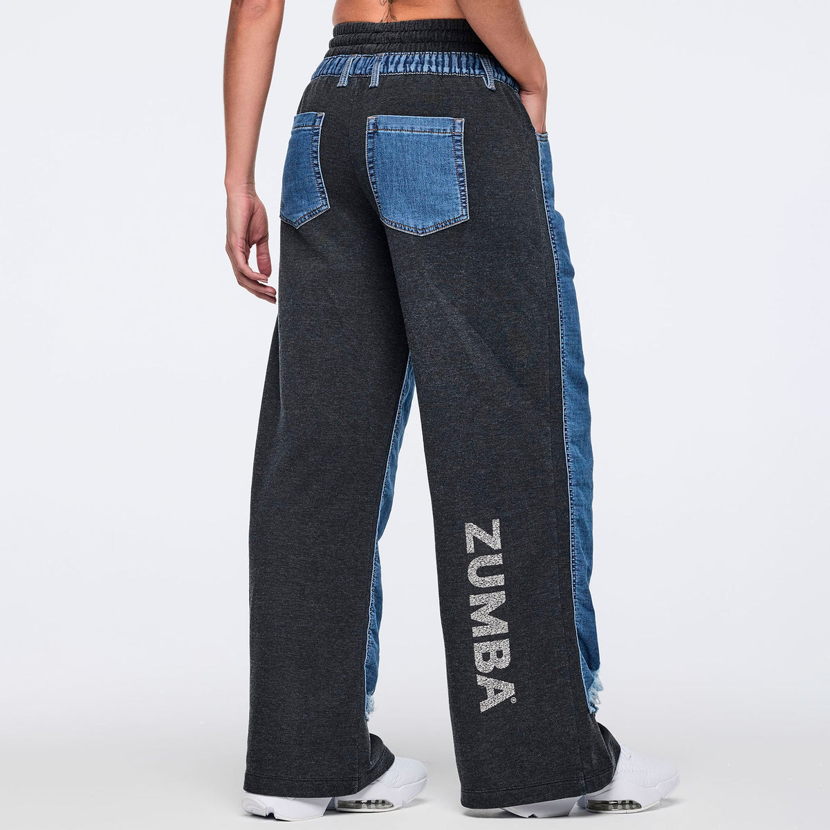 Latin Movement Combo Denim Sweatpants - Bold Black Z1B000743