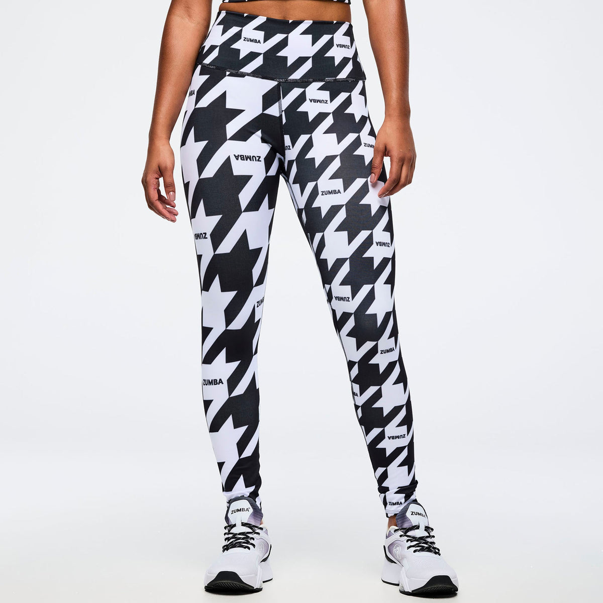 Zumba Amour Z-Lift High Waisted Ankle Leggings - Black/White Z1B000777