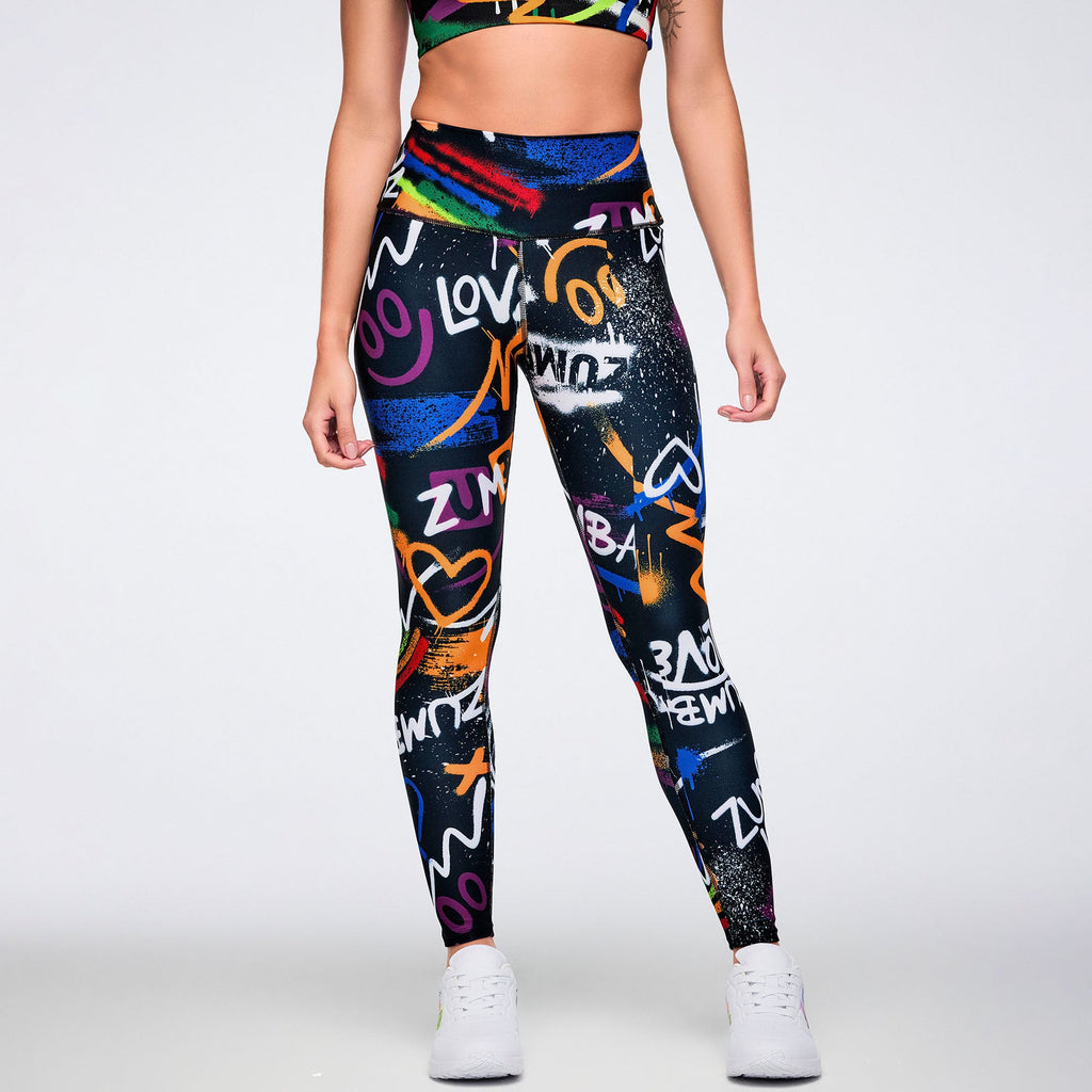Pride High Waisted Ankle Leggings - Black/White Z1B000779