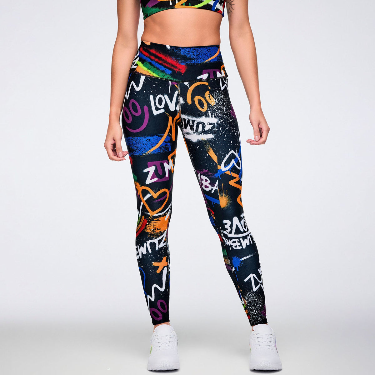Pride High Waisted Ankle Leggings - Black/White Z1B000779