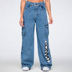 Pride Baggy Denim Cargo Pants - Denim Z1B000784
