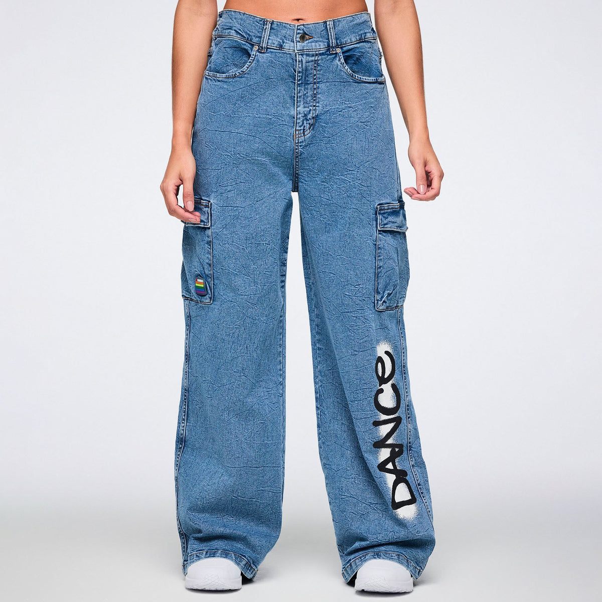 Pride Baggy Denim Cargo Pants - Denim Z1B000784