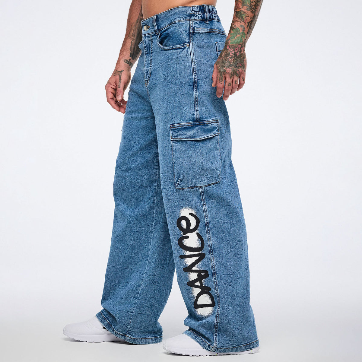 Pride Baggy Denim Cargo Pants - Denim Z1B000784