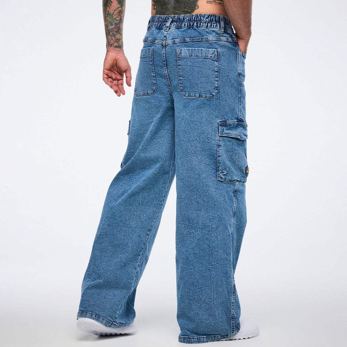 Pride Baggy Denim Cargo Pants - Denim Z1B000784