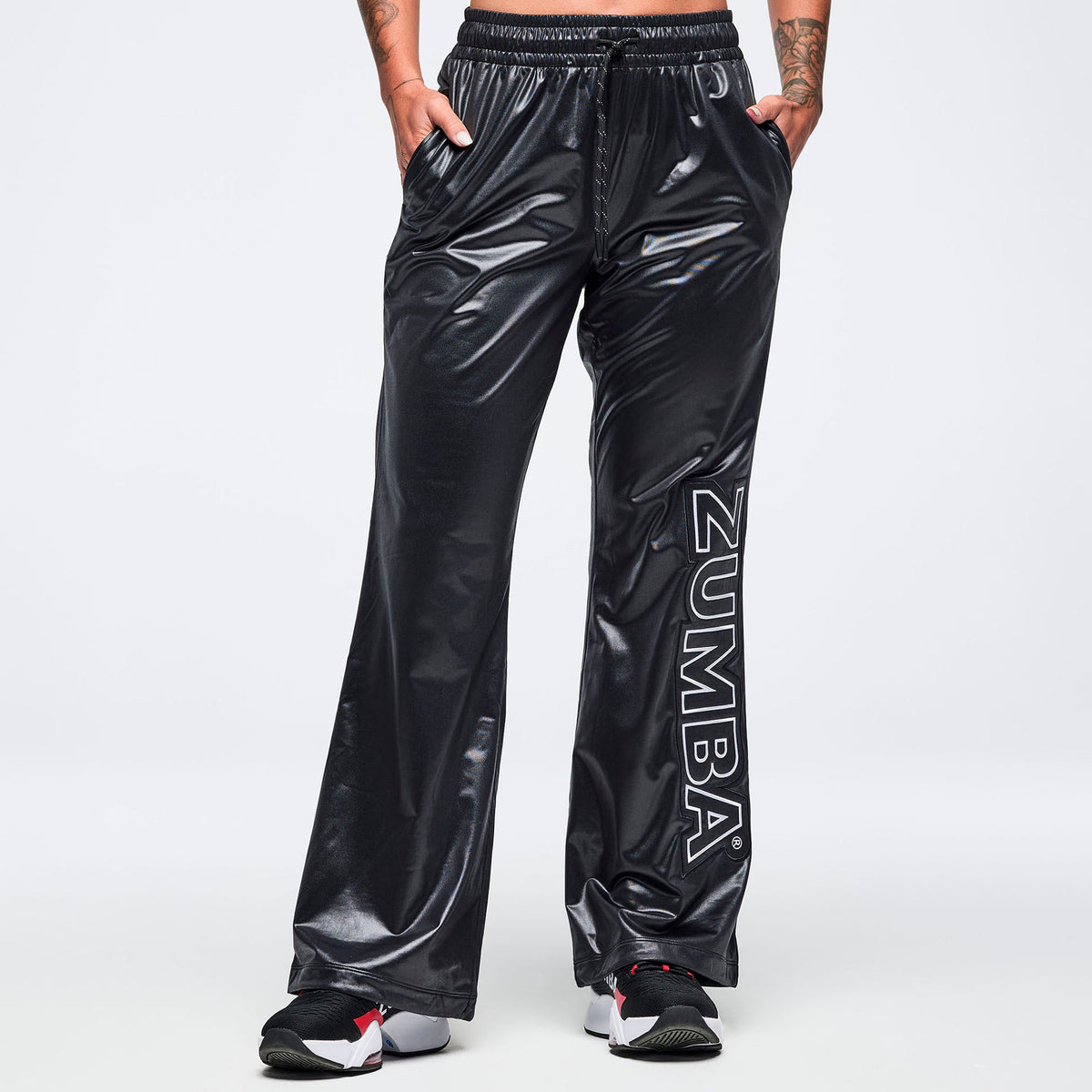 Eastern Flavor Wide Leg Track Pants - Bold Black Z1B000787
