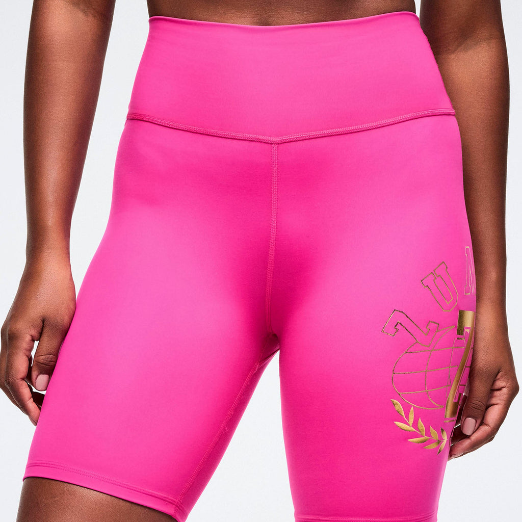 Worldwide High Waisted Biker Shorts - Fuchsia Z1B000791