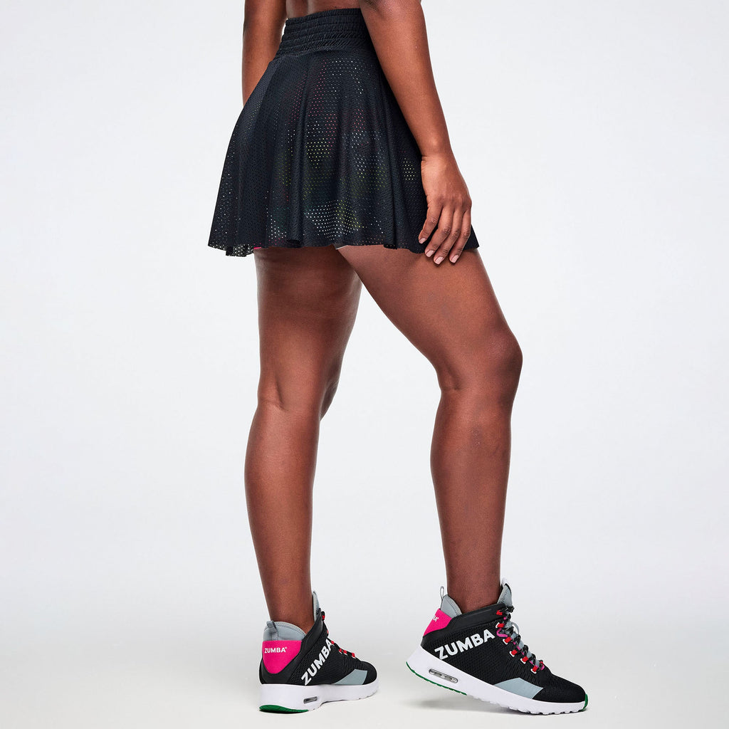Worldwide Mesh Flowy Skort- Bold Black Z1B000792