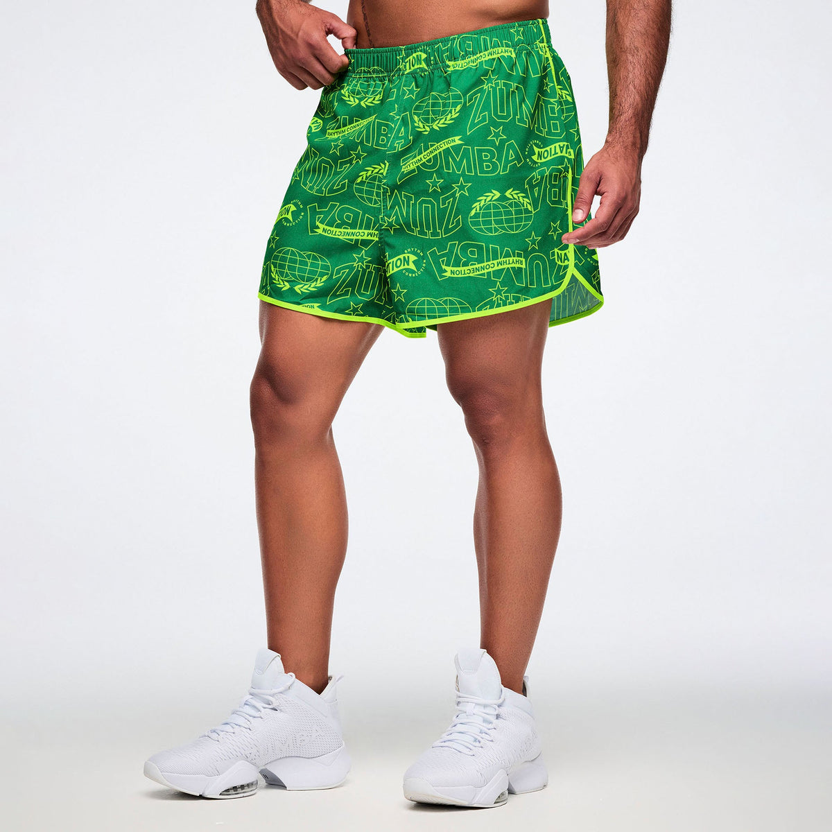 Worldwide Woven Shorts - Green/Yellow Z1B000802