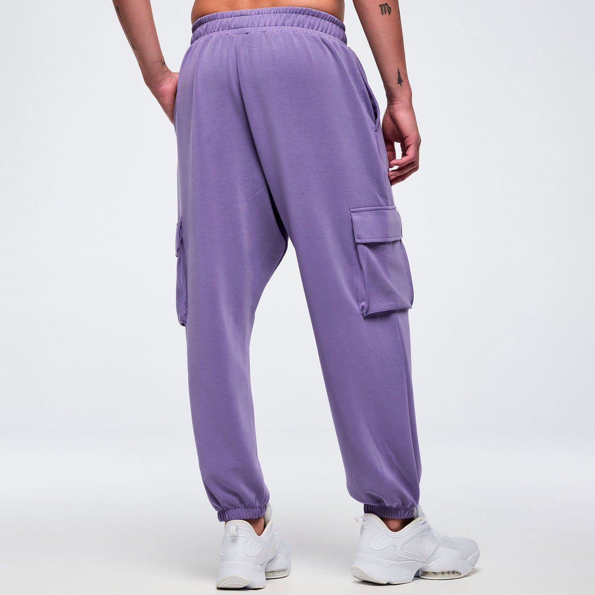 Pastel Modal Slouch Cargo Pants With Belt - Lilac Haze Z1B000804