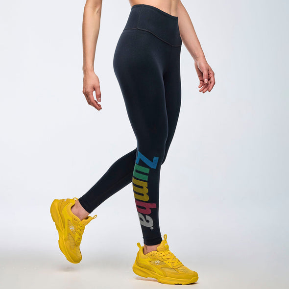Apres Zumba High Waisted Ankle Leggings - Bold Black Z1B000805