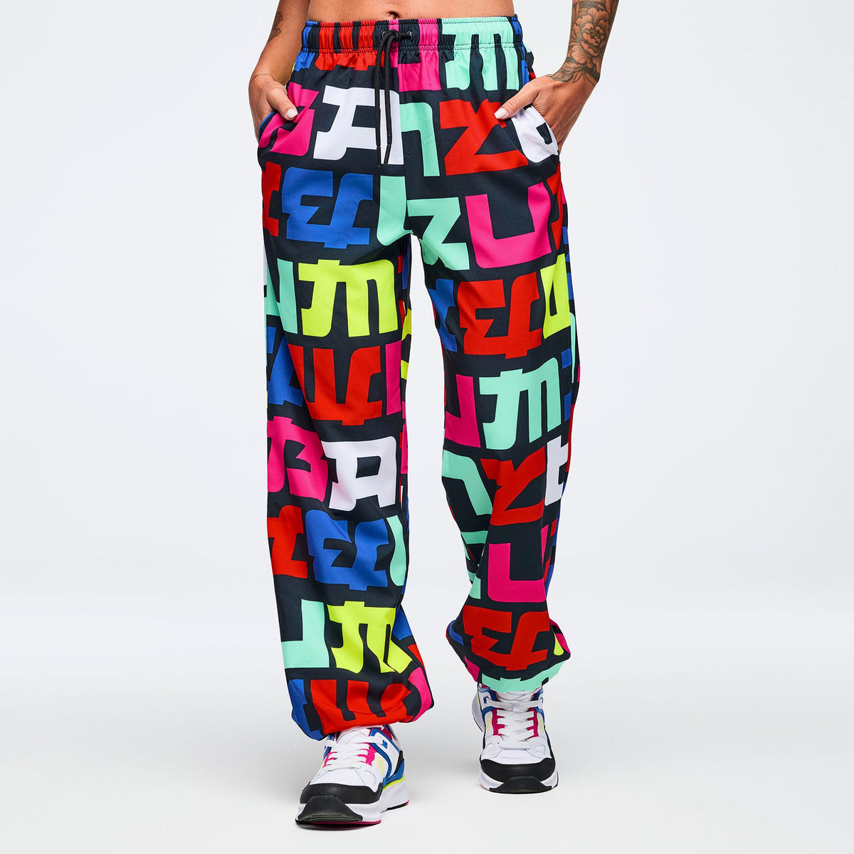 Eastern Flavor Baggy Woven Pants -  Black/Multi Z1B000809