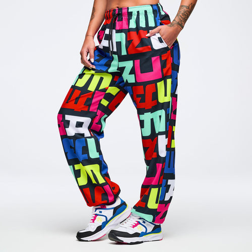 Eastern Flavor Baggy Woven Pants -  Black/Multi Z1B000809