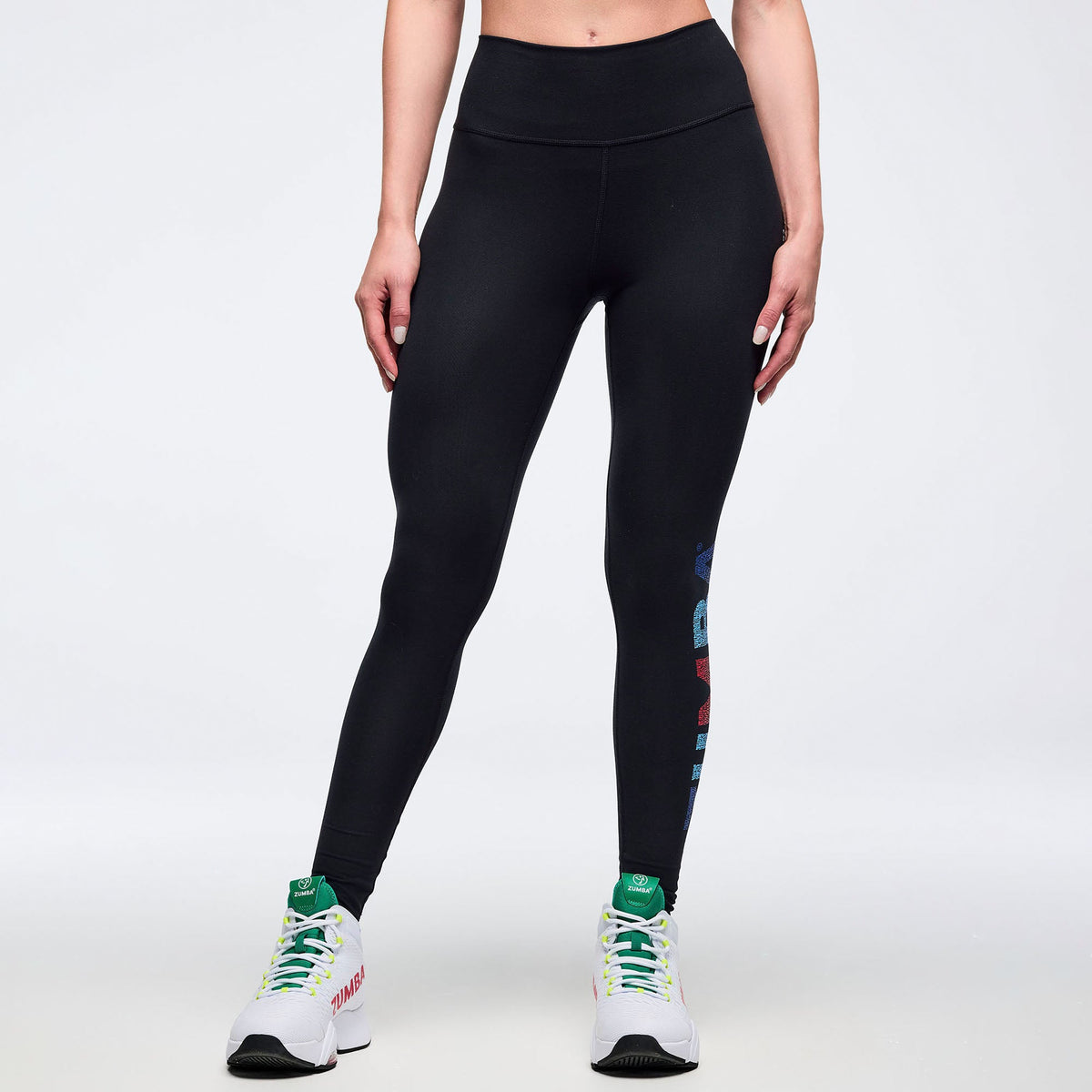 Latin Movement High Waisted Ankle Leggings - Bold Black Z1B000810