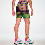 Electric Feel High Waisted Biker Shorts -  Black/Pink Z1B000855