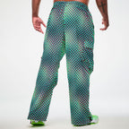 Electric Feel Woven Oversized Cargo Pants - Green/Pink Z1B000862