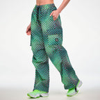 Electric Feel Woven Oversized Cargo Pants - Green/Pink Z1B000862