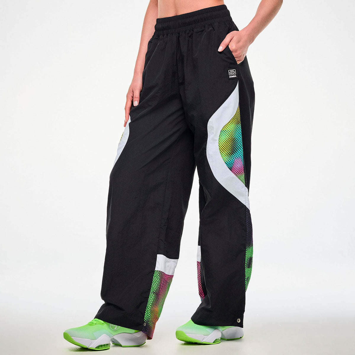 Electric Feel Wide Leg Track Pants - Bold Black Z1B000863