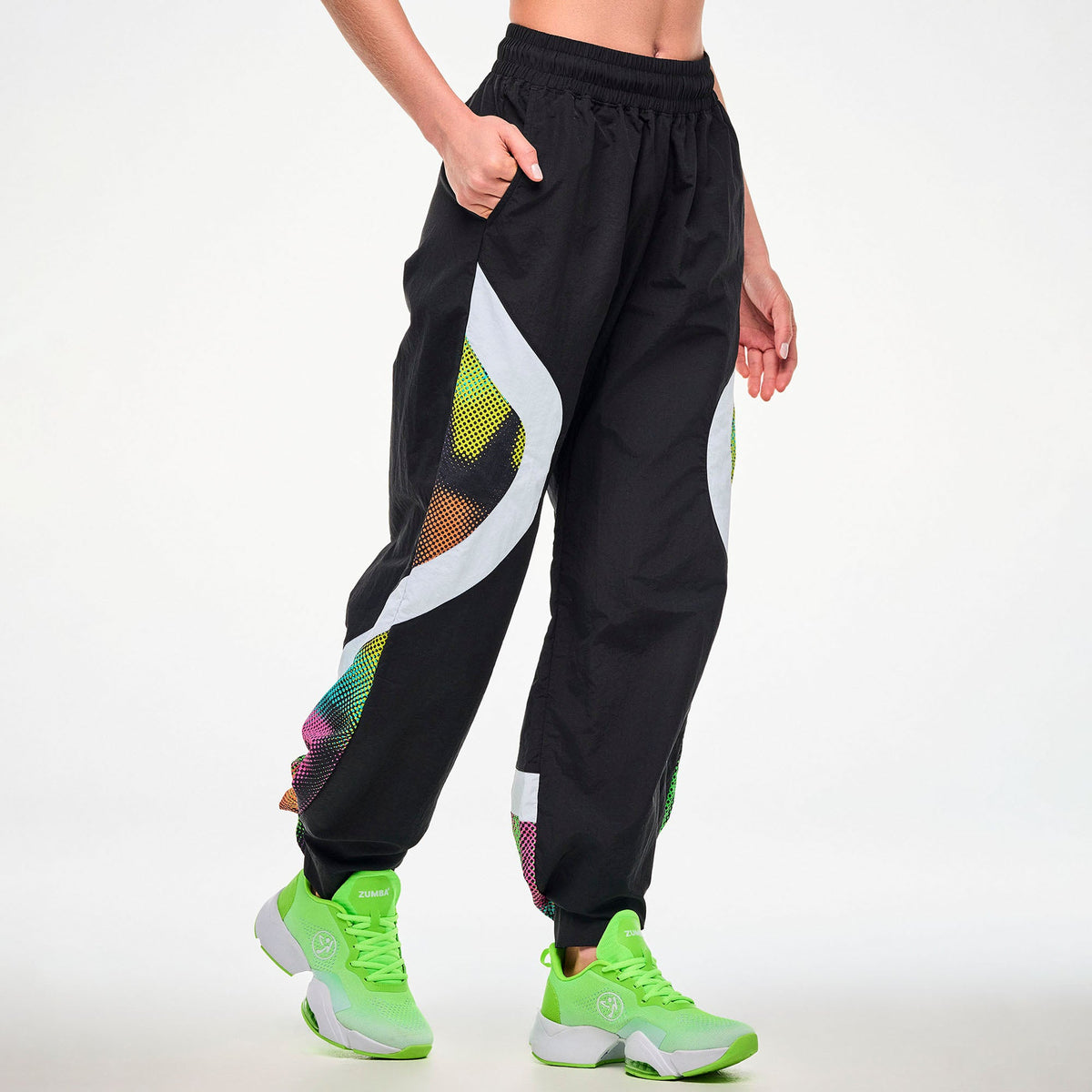 Electric Feel Wide Leg Track Pants - Bold Black Z1B000863