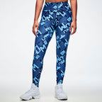 Jean Jamz High Waisted Ankle Leggings - Navy/Light Blue Z1B000889