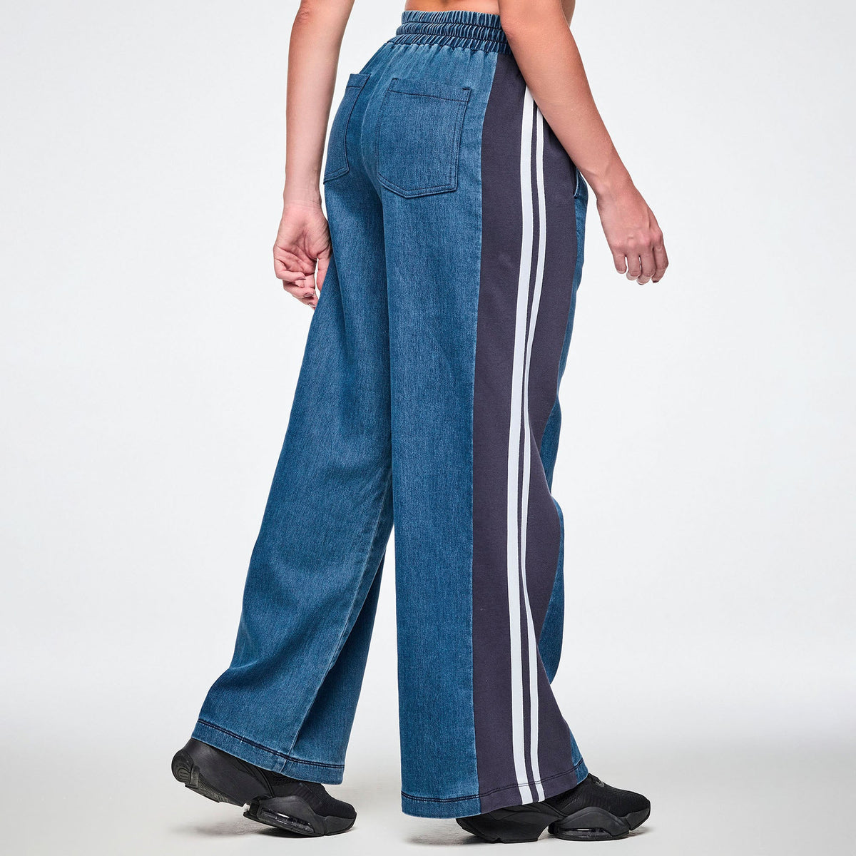 Jean Jamz Wide Leg Combo Pants - Denim Z1B000891