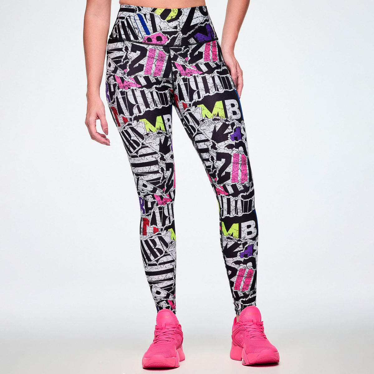 Rock 'n' Roll High Waisted Ankle Legging - Black/White Z1B000904
