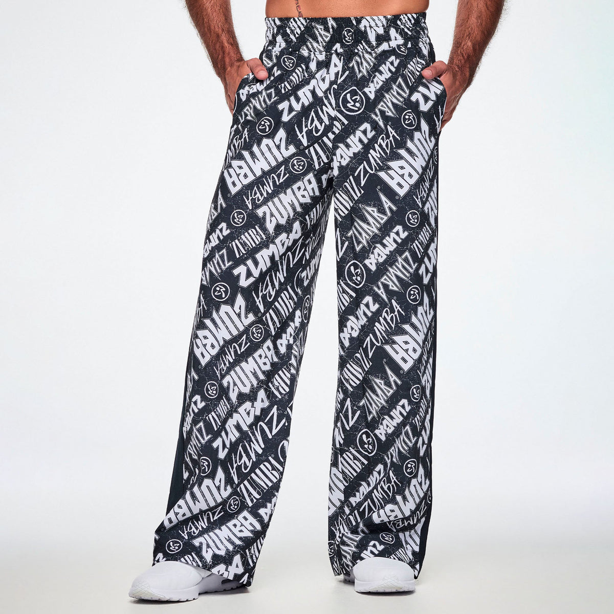 Rock 'n' Roll Wide Track Pants - Black/White Z1B000905