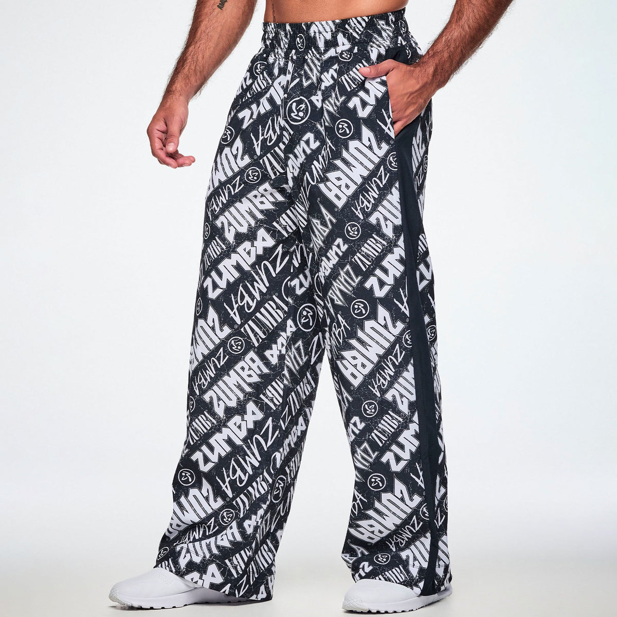 Rock 'n' Roll Wide Track Pants - Black/White Z1B000905