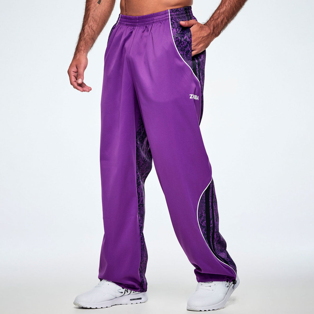 Rock 'n' Roll Curvy Track Pants - Purple/Black Z1B000907
