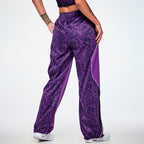 Rock 'n' Roll Curvy Track Pants - Purple/Black Z1B000907