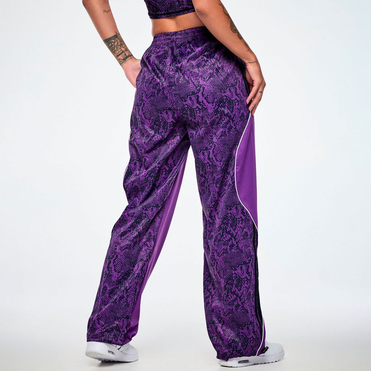 Rock 'n' Roll Curvy Track Pants - Purple/Black Z1B000907