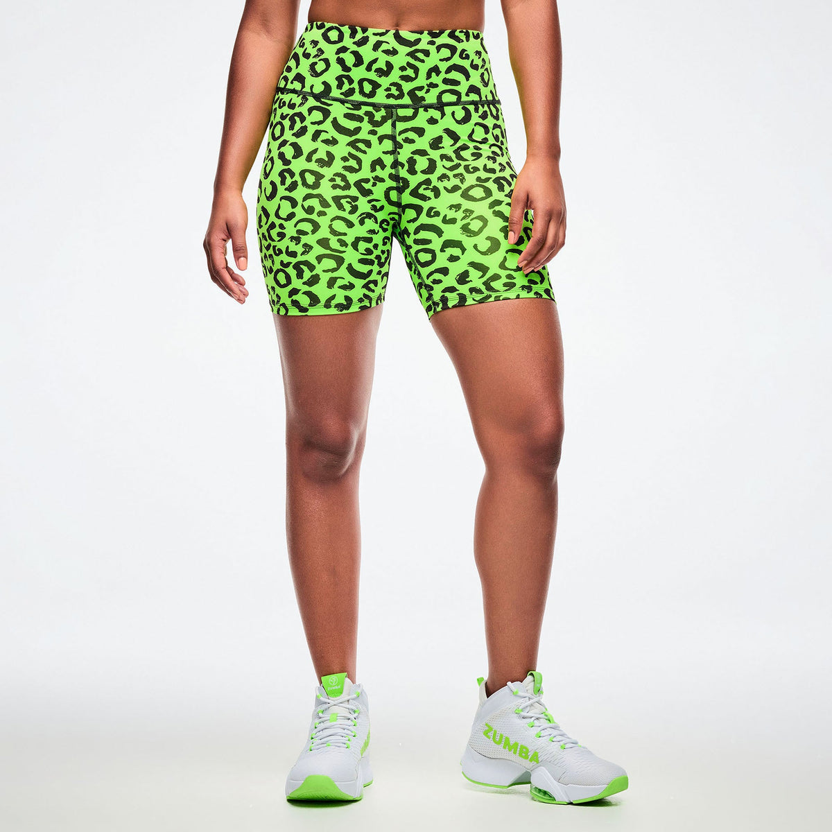 Dale-Z High Waisted Biker Shorts - Green/Black Z1B000914
