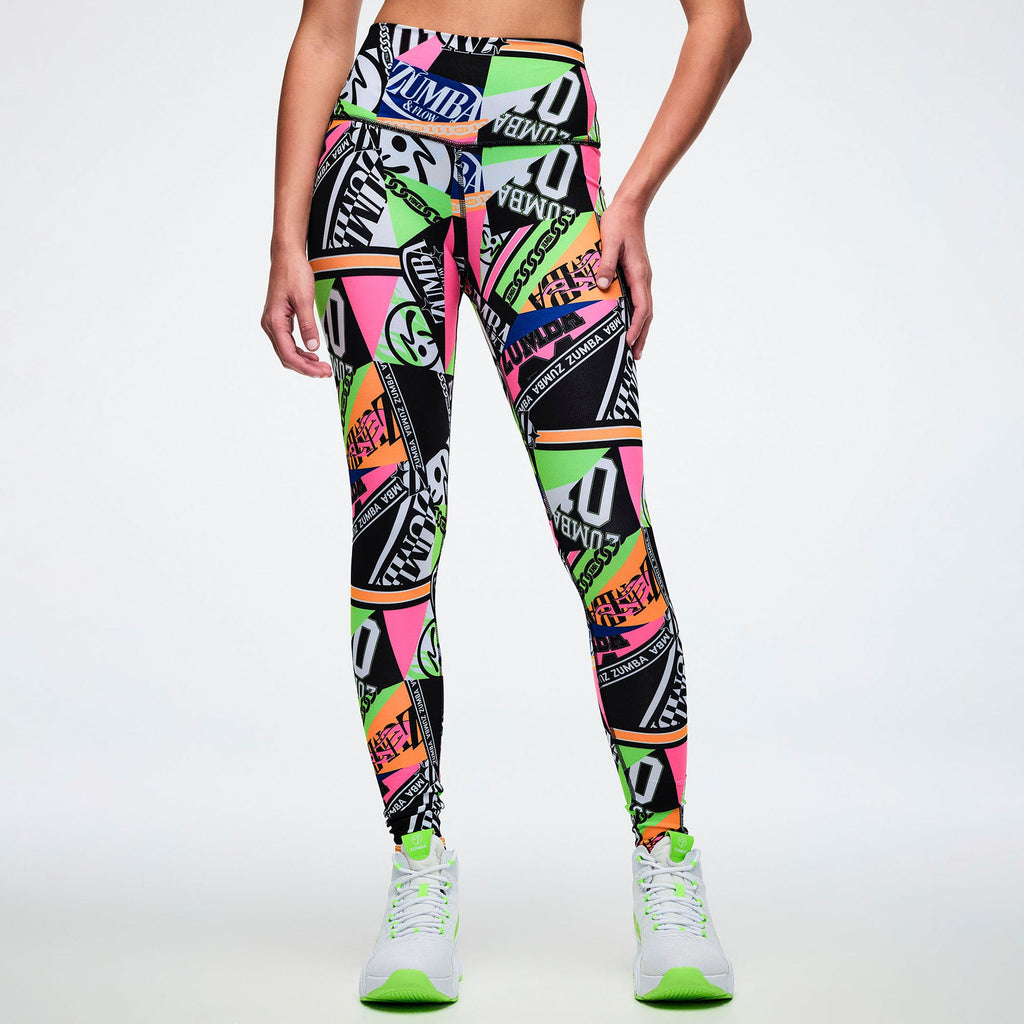 Dale-Z Z-Lift High Waisted Ankle Legging - Black/Pink Z1B000919