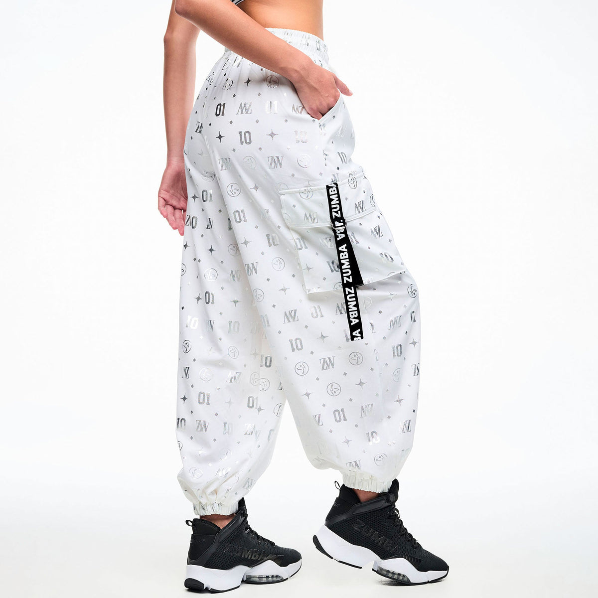 Dale-Z Parachute Cargo Pants - White/Silver Z1B000926