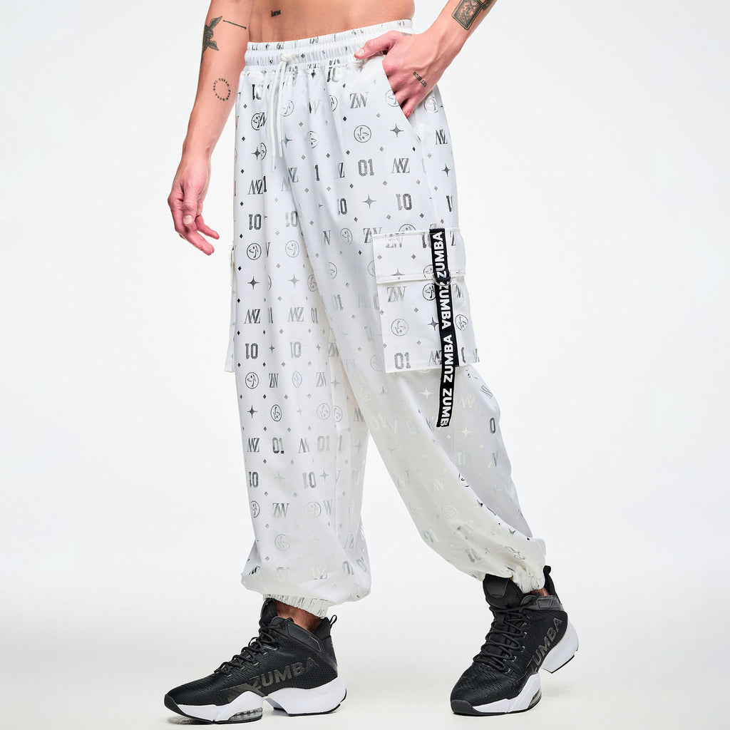 Dale-Z Parachute Cargo Pants - White/Silver Z1B000926