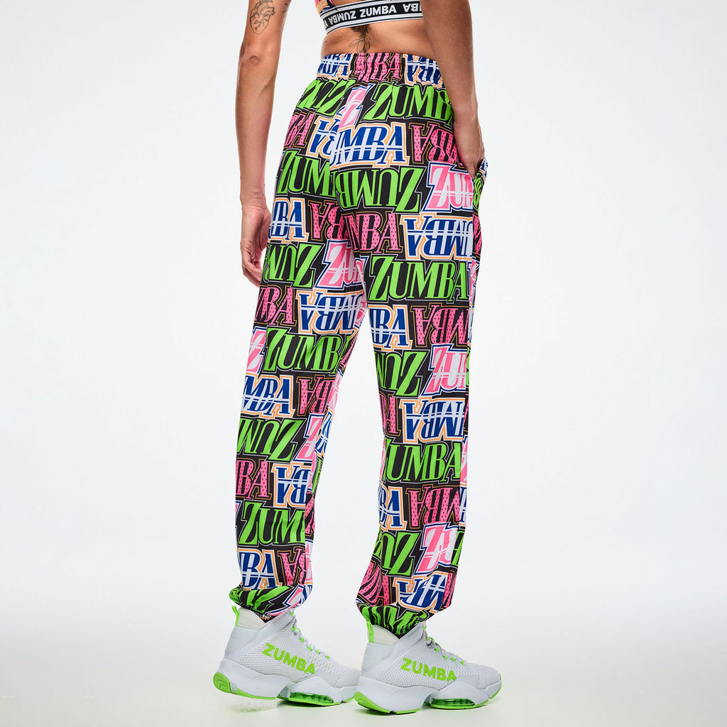 Dale-Z Slouch Woven Pants - White/Pink Z1B000930