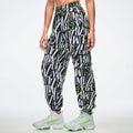 Dale-Z Parachute Cargo Pants - Black/White Z1B000933