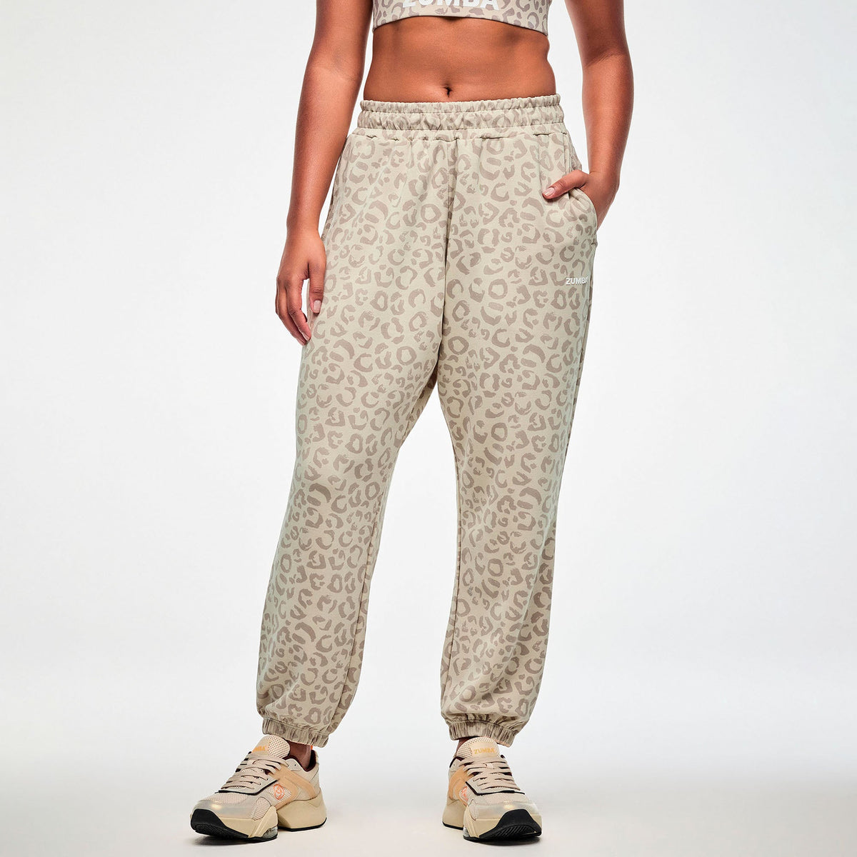 Zumba Modal Knit Slouch Cargo Pants - Beige/Tonal Z1B000937