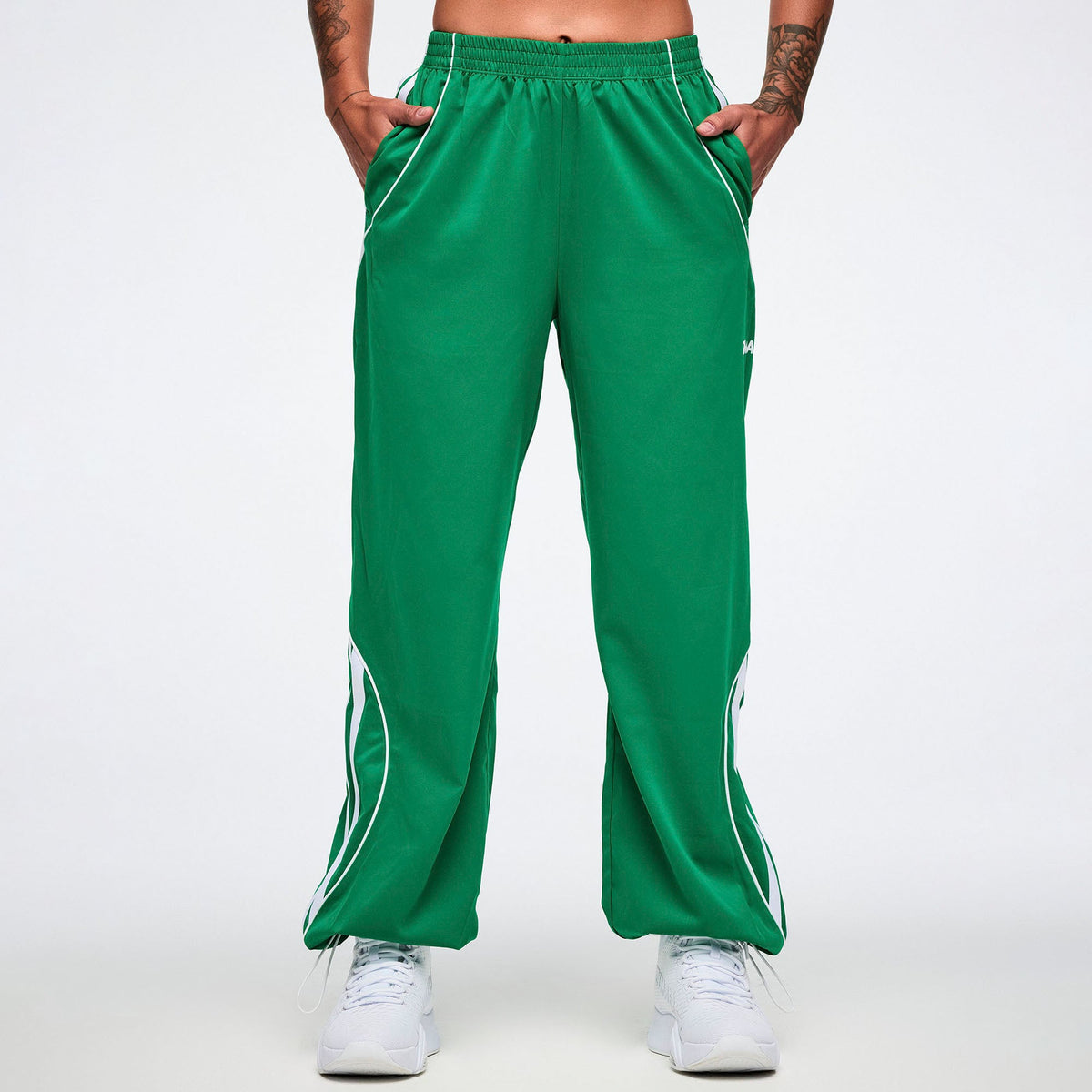 Color Spree Curvy Track Pants - Groovin' Green Z1B000939