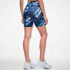 Jean Jamz High Waisted Biker Shorts - Navy/Green Z1B000945