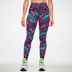 Electric Feel Z-Lift High Waisted Ankle Leggings - Blue/Pink Z1B000961