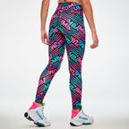 Electric Feel Z-Lift High Waisted Ankle Leggings - Blue/Pink Z1B000961