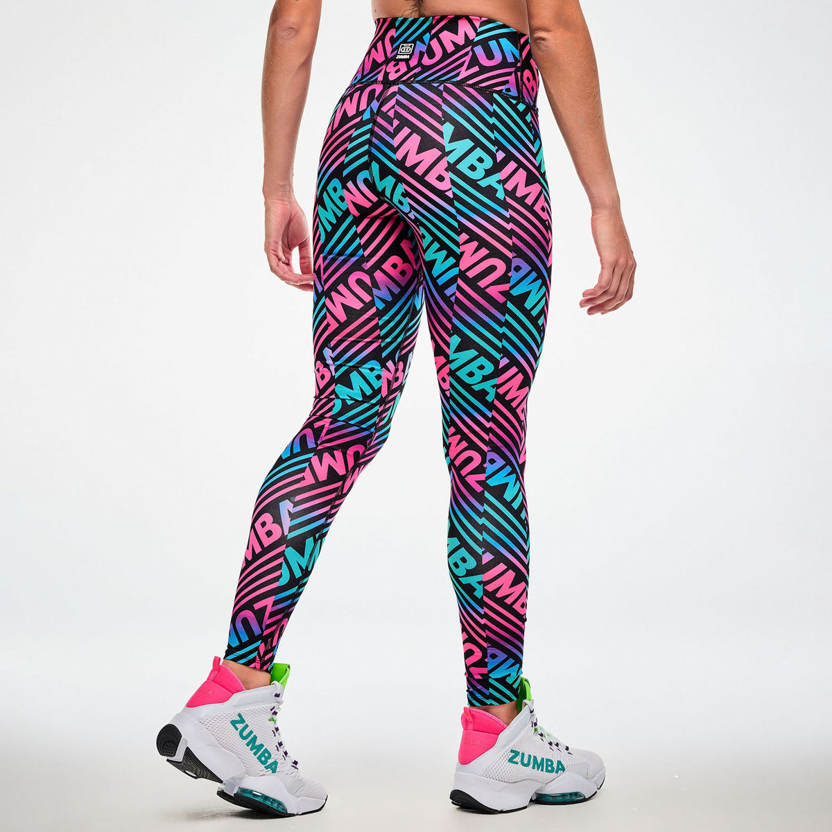 Electric Feel Z-Lift High Waisted Ankle Leggings - Blue/Pink Z1B000961