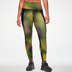 Electric Feel High Waisted Ankle Leggings With Inserts - Yellow/Black Z1B000962