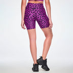 Ultrabright High Waisted Biker Shorts - Purple/Black Z1B000995