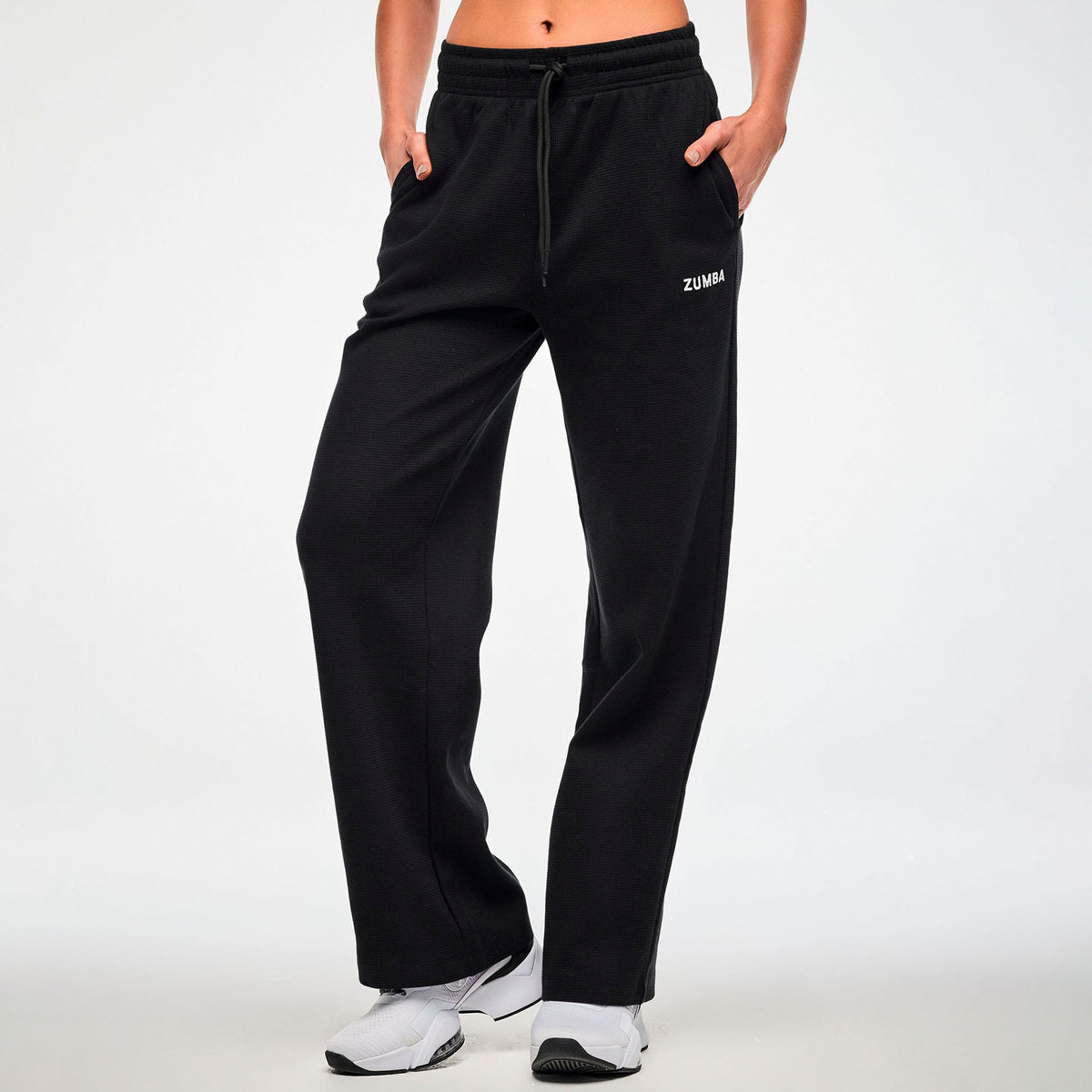 Zumba Basic Waffle Track Pants - Bold Black Z1B001006