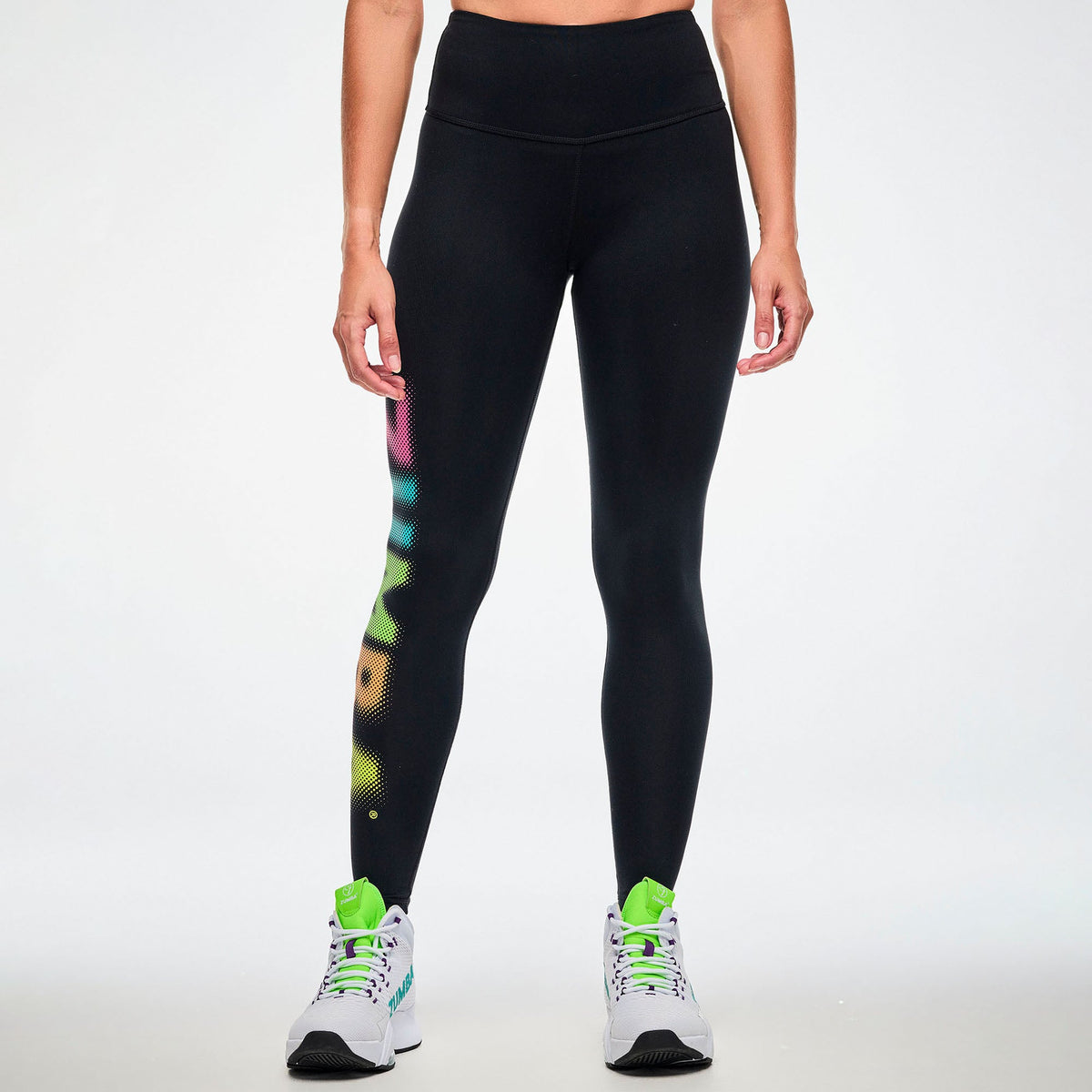 Electric Feel High Waisted Ankle Leggings - Bold Black Z1B001007