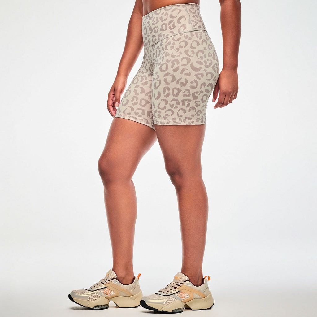 Zumba Z-Lift High Waisted Biker Shorts - Red/Black / Beige/Tonal Z1B001037